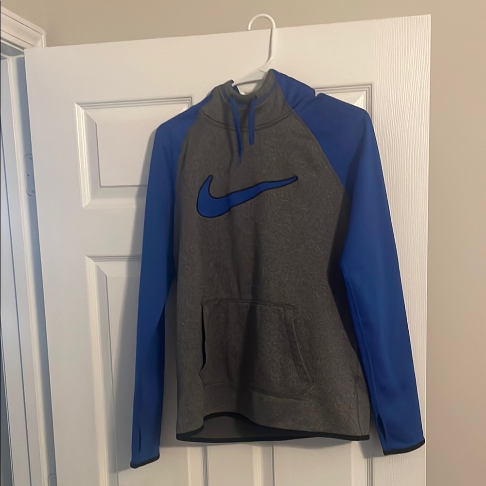 Nike Blue and Gray Athletic Hoodie